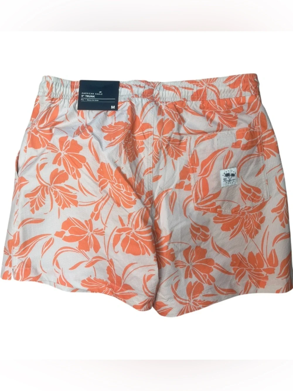 Sz Various Floral Print Swim Trunks in Coral & Cream